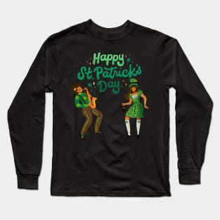 Happy St. Patrick Day - Couple Celebrate Long Sleeve T-Shirt